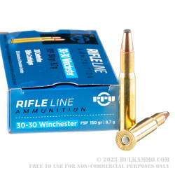 200 Rounds of 30-30 Win Ammo by Prvi Partizan - 150gr FSP
