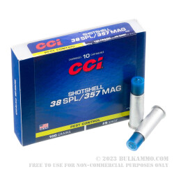 10 Rounds of .38 Spl Ammo by CCI - 100gr #9 shot