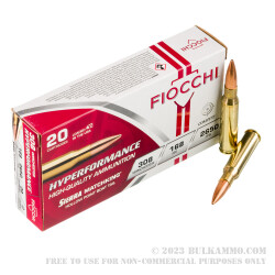 20 Rounds of .308 Win Ammo by Fiocchi Exacta Sierra MatchKing - 168gr HPBT