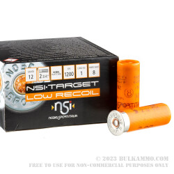 25 Rounds of 12ga Ammo by NobelSport - 1 ounce #8 shot