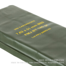 200 Rounds of 7.62x51 Ammo in Battle Pack by Prvi Partizan - 145gr FMJBT M80