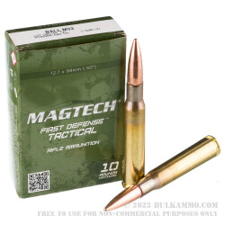 10 Rounds of 50 Cal BMG M33 Steel Core Ammo Made by Magtech - 624 gr FMJ