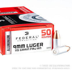 50 Rounds of 9mm Ammo by Federal Champion - 115gr FMJ