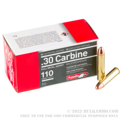 50 Rounds of .30 Carbine Ammo by Aguila - 110gr FMJ