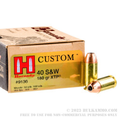 20 Rounds of .40 S&W Ammo by Hornady - 180gr JHP