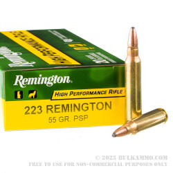 200 Rounds of .223 Ammo by Remington - 55gr PSP