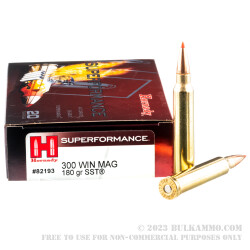 20 Rounds of .300 Win Mag Ammo by Hornady Superformance - 180gr SST