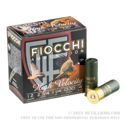 25 Rounds of 12ga Ammo by Fiocchi - 1 1/4 ounce #4 shot