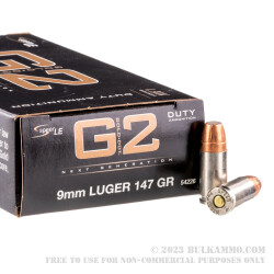 1000 Rounds of 9mm Ammo by Speer LE Gold Dot G2 - 147gr JHP