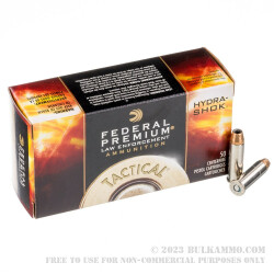 50 Rounds of .38 Spl Ammo by Federal LE Hydra Shok - 129gr +P JHP