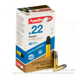 1000 Rounds of .22 LR Ammo by Aguila Target Competition - 40gr LRN