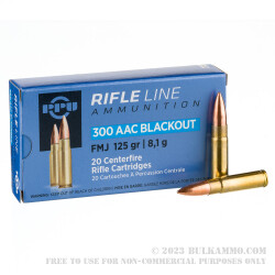 20 Rounds of .300 AAC Blackout Ammo by Prvi Partizan - 125gr FMJ
