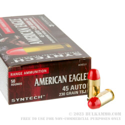 50 Rounds of .45 ACP Ammo by Federal Syntech - 230gr Total Synthetic Jacket
