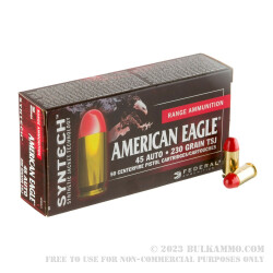 50 Rounds of .45 ACP Ammo by Federal Syntech - 230gr Total Synthetic Jacket