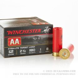 250 Rounds of 12ga Ammo by Winchester - 1 ounce #8 shot