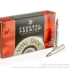 20 Rounds of .270 Win Ammo by Federal Vital-Shok - 150gr Nosler Partition