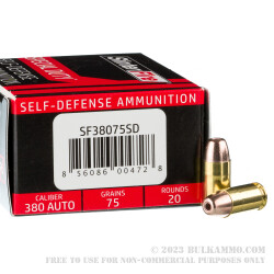 20 Rounds of .380 ACP Ammo by SinterFire Special Duty - 75gr HP