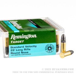 100 Rounds of .22 LR Ammo by Remington Target - 40gr LRN