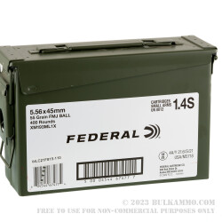 400 Rounds of 5.56x45 Ammo by Federal American Eagle in Ammo Can - 55gr FMJ