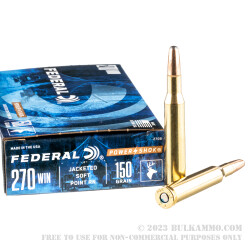 20 Rounds of .270 Win Ammo by Federal - 150gr SP