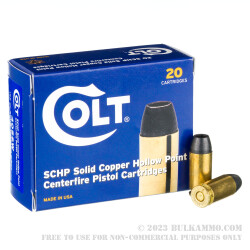 20 Rounds of .40 S&W Ammo by Colt - 155gr SCHP