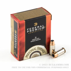 20 Rounds of .40 S&W Ammo by Federal - 180gr JHP Hydra Shok