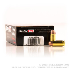 50 Rounds of .40 S&W Ammo by SinterFire - 105gr Frangible