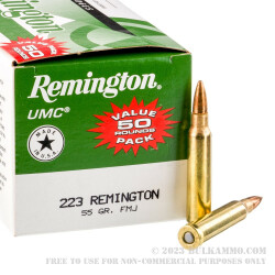 50 Rounds of .223 Ammo by Remington - 55gr MC