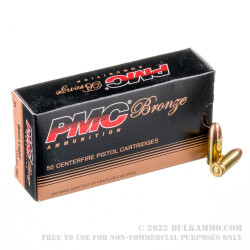 50 Rounds of 9mm Ammo by PMC - 115gr FMJ