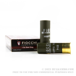 100 Rounds of 12ga Ammo by Fiocchi - 1 ounce Steel Slug