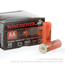 25 Rounds of 12ga  2-3/4" Ammo by Winchester AA Traacker Orange Traacker Wad - 1-1/8 ounce #7.5 Shot