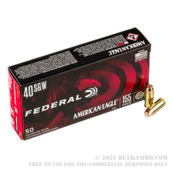 50 Rounds of .40 S&W Ammo by Federal - 155gr FMJ