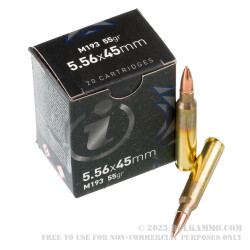 20 Rounds of 5.56x45 Ammo by Igman - 55gr FMJ M193