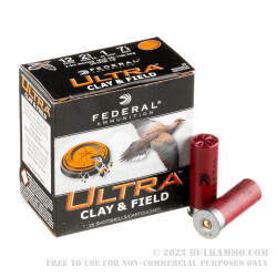 250 Rounds of 12ga Ammo by Federal Ultra Clay & Field - 2-3/4" 1 ounce #7 1/2 shot