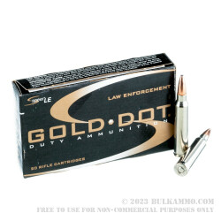20 Rounds of .223 Rem Ammo by Speer Gold Dot - 75gr SP