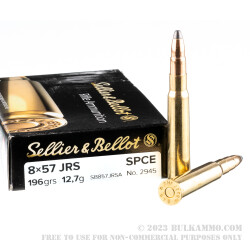 20 Rounds of 8x57mm JRS Mauser Ammo by Sellier & Bellot - 196gr SPCE