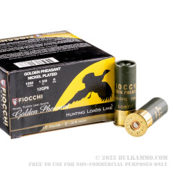 250 Rounds of 12ga Ammo by Fiocchi Golden Pheasant - 1 3/8 ounce #6 shot