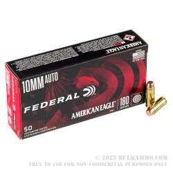 1000 Rounds of 10mm Ammo by Federal American Eagle - 180gr FMJ