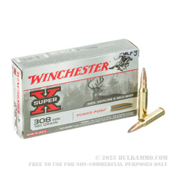 200 Rounds of .308 Win Ammo by Winchester Super-X - 180gr SP