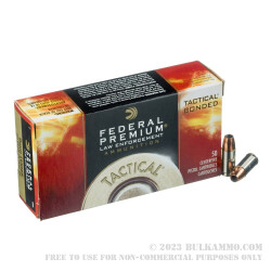 50 Rounds of 9mm Ammo by Federal LE Tactical Bonded - +P 135gr JHP