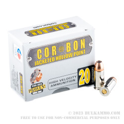 20 Rounds of 9mm +P Ammo by Corbon - 90gr JHP