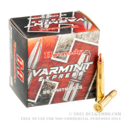 25 Rounds of .22 Hornet Ammo by Hornady - 35 gr V-Max