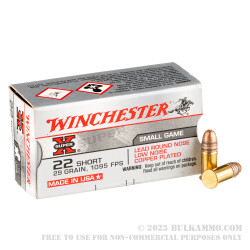 50 Rounds of .22 Short Ammo by Winchester - 29gr LRN
