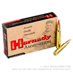 20 Rounds of 30-06 Springfield Ammo by Hornady - 168gr A-MAX Match for M1 Garand