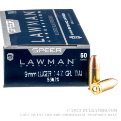 1000 Rounds of 9mm Ammo by Speer - 147gr TMJ