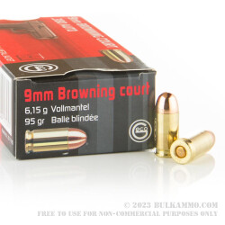1000 Rounds of .380 ACP Ammo by GECO - 95 Grain FMJ