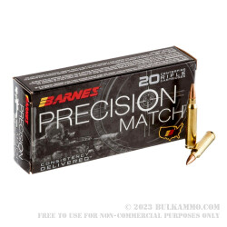 20 Rounds of 5.56x45 Ammo by Barnes Precision Match - 85gr OTM