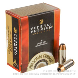 20 Rounds of 10mm Ammo by Federal Hydra Shok - 180gr JHP