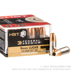 200 Rounds of 9mm Ammo by Federal Personal Defense Micro HST - 150gr JHP