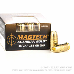 20 Rounds of .45 GAP Ammo by Magtech - 185gr JHP
